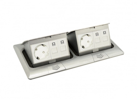 Donel Выдвижной блок Snap 8 (4+4) мод. алюминий (с уст. набором)