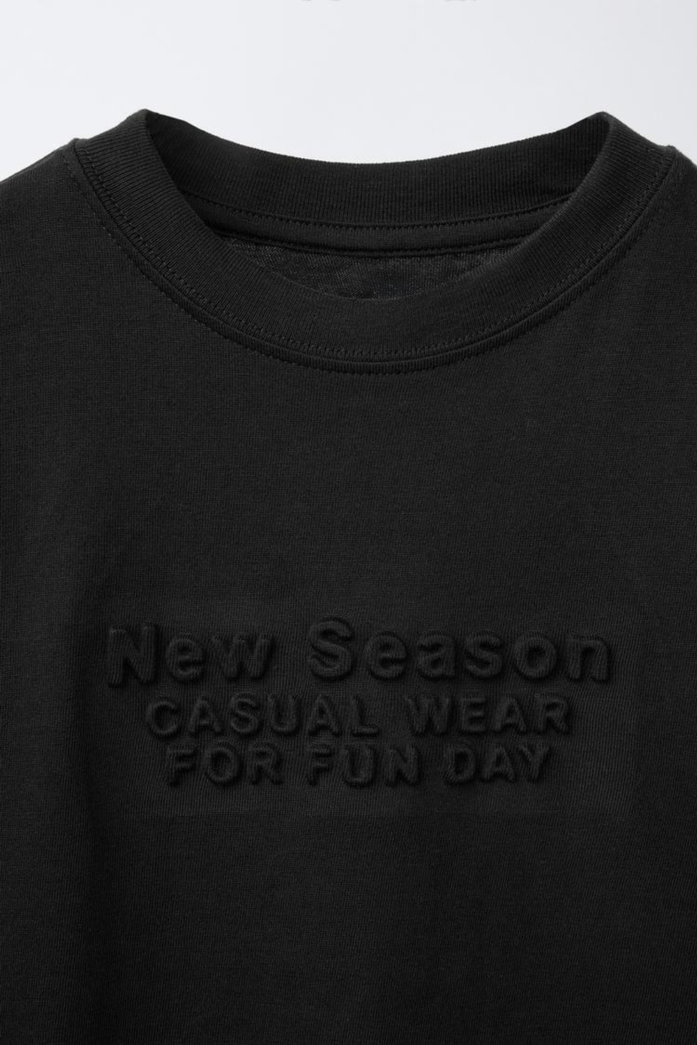 ZARA ФУТБОЛКА С НАДПИСЬЮ, ЧЕРНЫЙ