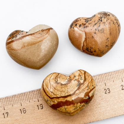 "Яшма пейзажная", сердце, размер около 25*30 мм, цена за 1 шт