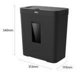 Шредер Deli, 4 уровень секретности (4х25мм), 8 листов, 12 литров