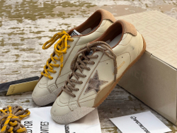 True Star White Nappa Leather With Gold Star