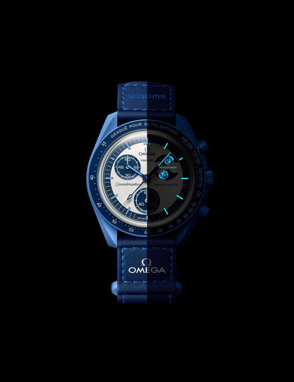 Наручные часы OMEGA x Swatch Moonswatch Super Blue Moonphase