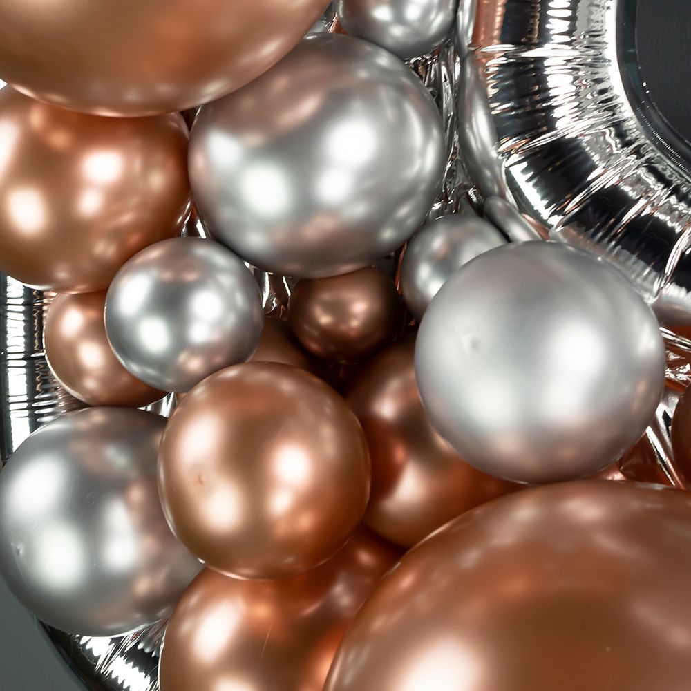 Шар (5''/13 см) Серебро, хром, 50 шт.