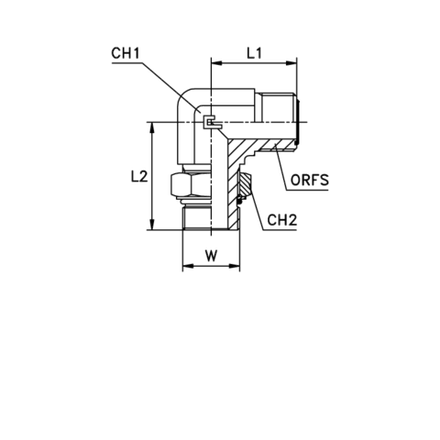 Штуцер FMA90 D38 ORFS 2 - UNF 1.5/8 (удлиненный)