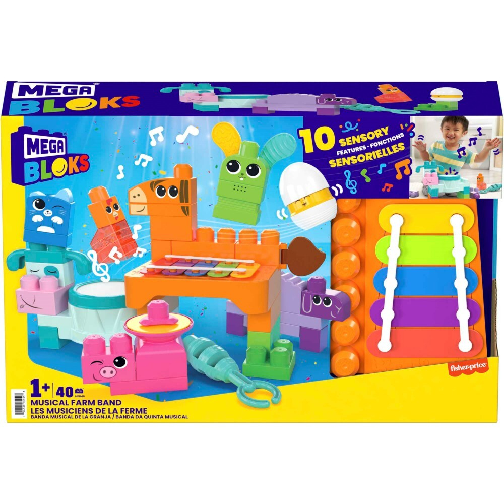 MEGA Bloks Fisher-Price - Сенсорный набор Музыкальные животные HPB46 / артикул   HPB46  / GTIN 194735154548