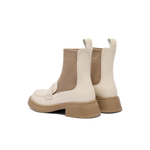 BELLE Ankle Boots 4cm Women"s Ecru Black