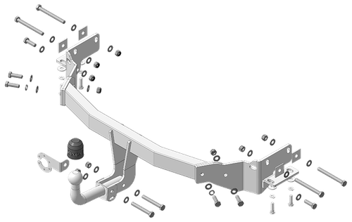 Фаркоп ОЦИНКОВАННЫЙ с эл-кой Smart для Hyundai SantaFe 2012-2018  Kia Sorento 2012-2020 (оцинк. Шар)(паспорт и сертификат в комплекте) ZH103A