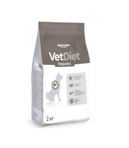 AlphaPet Vet Diet 2кг сухой при заболеваниях печени для собак