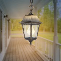 Садово-парковый светильник ЭРА НСУ 04-60-001 бронза 4 гранный подвесной IP44 Е27 max60Вт | Садово-парковые светильники