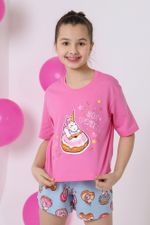 Пижама для девочки Единопончик-3 Виотекс РОЗОВО-ГОЛУБОЙ