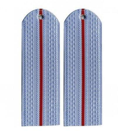 Погоны серо-голубые 1 красный просвет Полиция (ОВД) на рубашку н/о