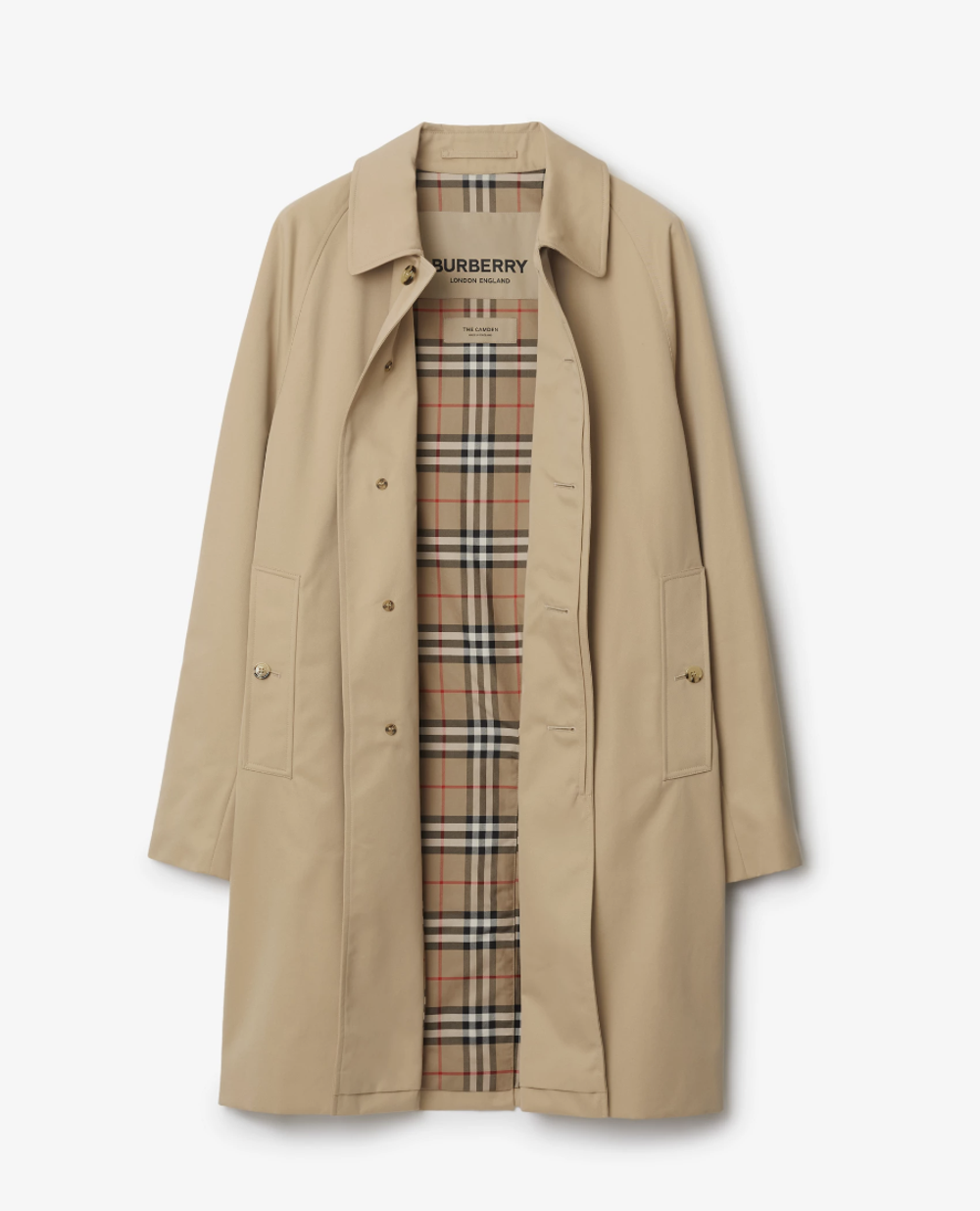 Пальто Burberry Camden средней длины бежевое — оригинал из Великобритании