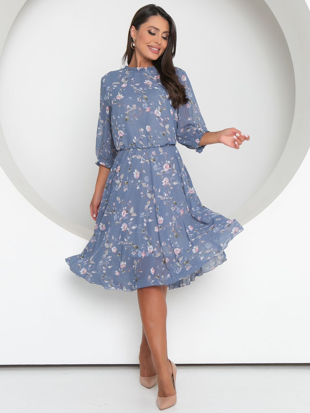 Платье Восхитительный шифон (блу) Diolche (Акция)