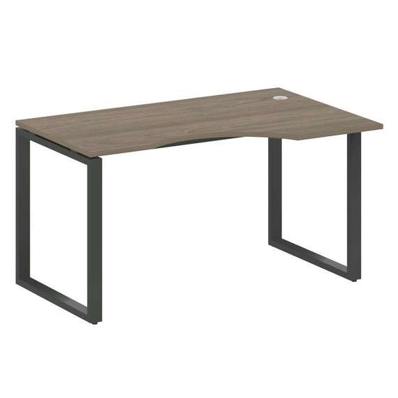 Metal System Стол криволинейный правый на О-образном м/к БО.СА-2 (R) Вяз Благородный/Металл Антрацит