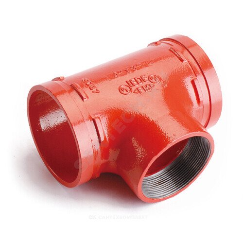 Тройник переходной под резьбу грувлок XGQT03S Ду65х40 (Дн76х11/2") Ру20 LEDE