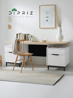 Стол письменный 185х75х75, Ochensol, компьютерный, школьный, парящая столешница, массив сосны, белый, Dipriz