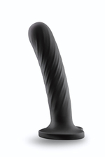Черный анальный фаллоимитатор Twist Medium - 14 см. (Цвет: черный)