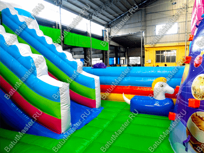 Коммерческий батут "Космические зверята" 14*7*6 м