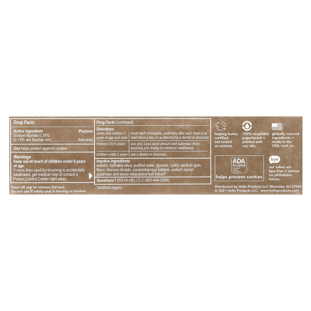 Hello, Kids, зубная паста с фтором, для детей от 2 лет, с лесной клубникой, 119 г (4,2 унции)