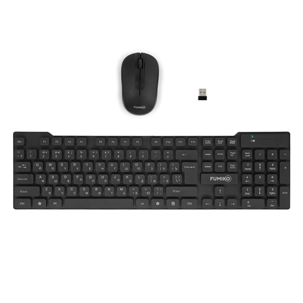 Клавиатура и мышь беспроводная FUMIKO OFFICE MASTER черный