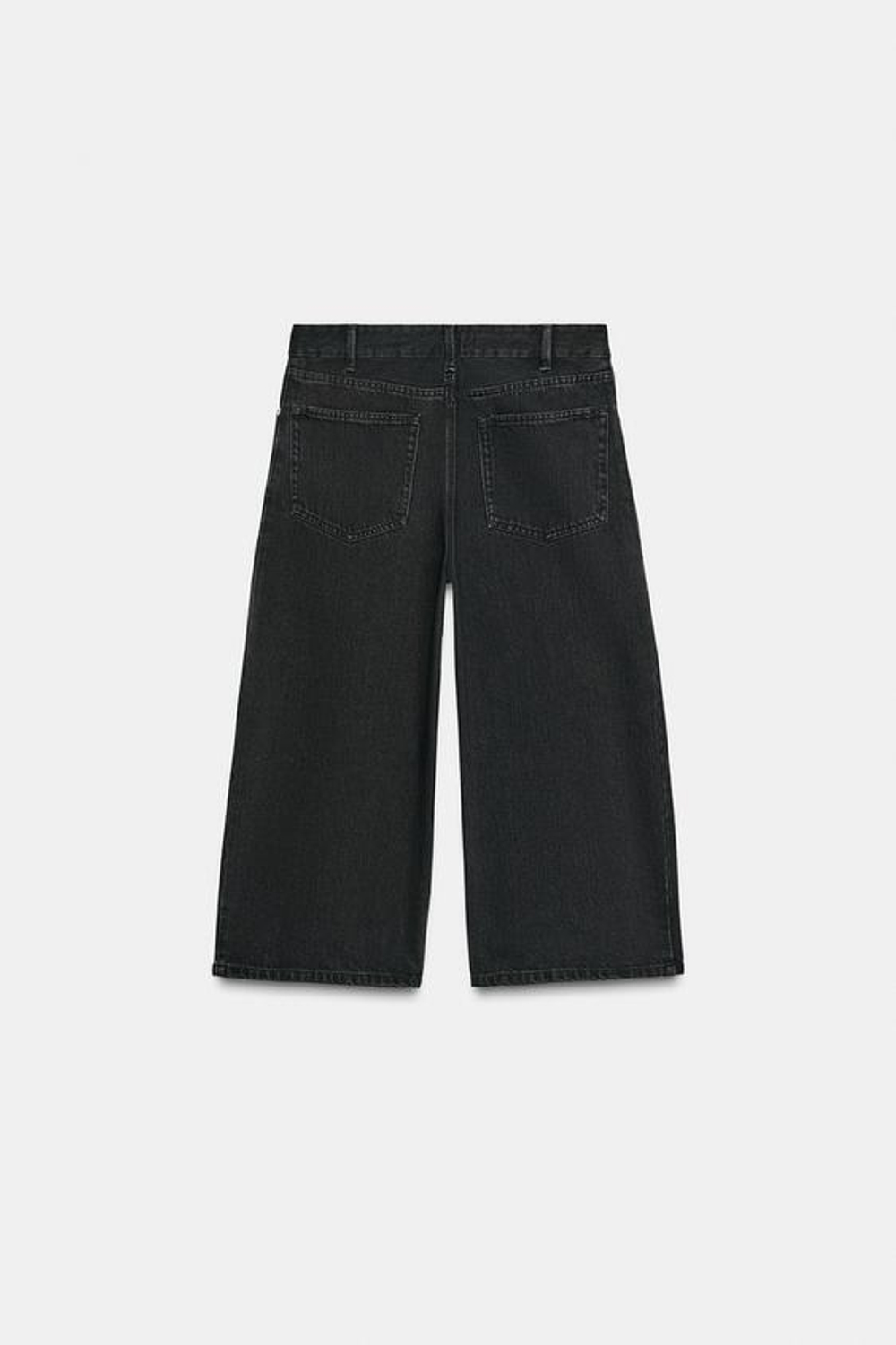 ZARA ДЖИНСОВЫЕ ШОРТЫ TRF СО СРЕДНЕЙ ПОСАДКОЙ, ЧЕРНЫЙ