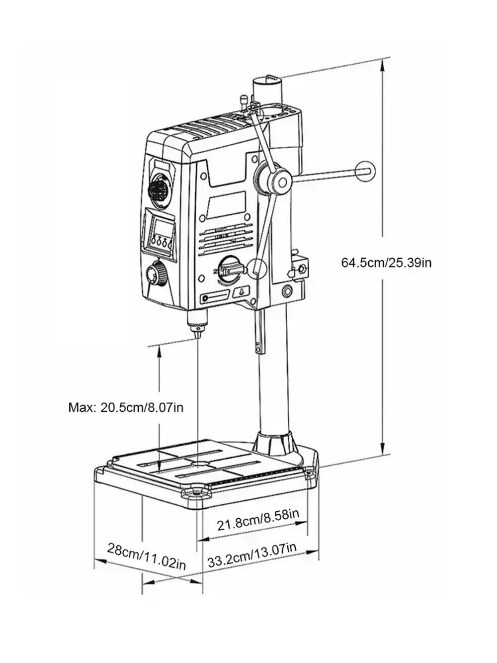 Allsome Станок сверлильный BG-518801, 2500 об/мин, 800 Вт