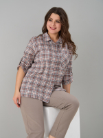 Рубашка Р-001/бежевая-клетка