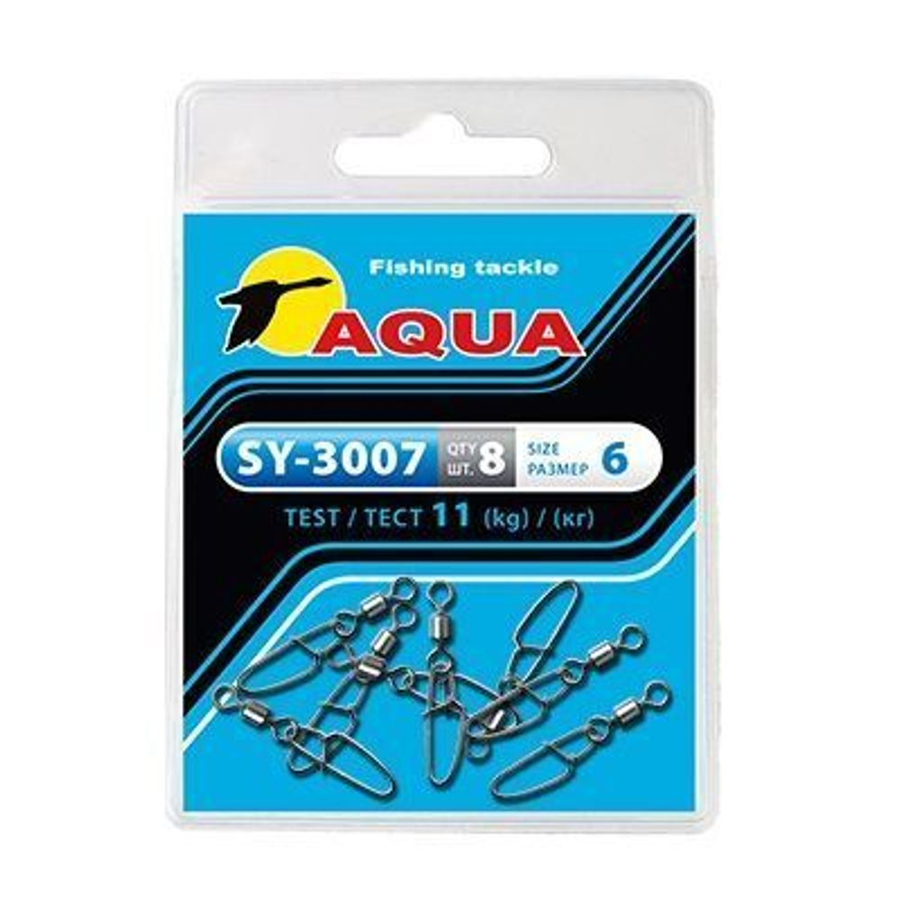Карабин с вертлюгом для рыбалки SY-3007 №05 (упк. 8 шт.)