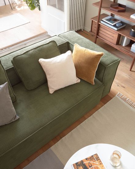 Диван Blok 3-х местный в плотном зеленом вельвете 240 см