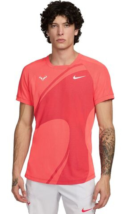 Мужская теннисная футболка Nike Dri-Fit Rafa Tennis Top - fire red/white