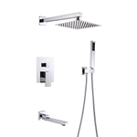 Душевая система 35к ПРОФСАН ПСМ-CB-03 лейка "Тропический душ квадрат " встраиваемая, ХРОМ