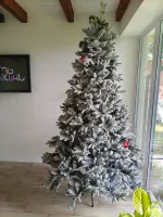 Заснеженная елка с шишками «Saint Paul» Сейнт Пол (Литая+пвх) 270 см / 2,7 м