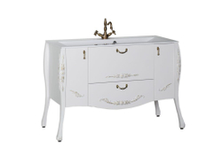 Тумба с раковиной Aquanet Виктория 120 белый/золото