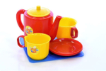 Набор чашек с чайником (5 предм. на подставке) (Пластмастер)