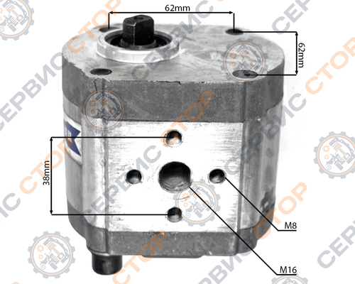 Гидравлический насос (шестеренчатый) CBN-E314 левый, плоский привод, вход/выход 90°