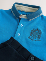 Поло и шорты в комплекте для мальчика Next E63-590, Синий, Оранжевый