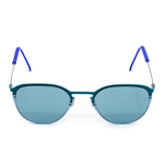Бирюзовые солнцезащитные очки из титана со светло-синими линзами. Модель 21