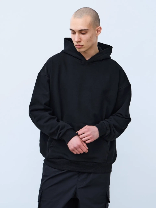 Худи оверсайз без начеса (черный)