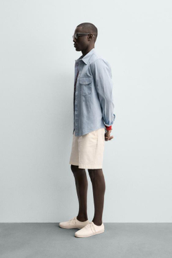 ZARA ШОРТЫ ЧИНОС REGULAR FIT, ЭКРЮ