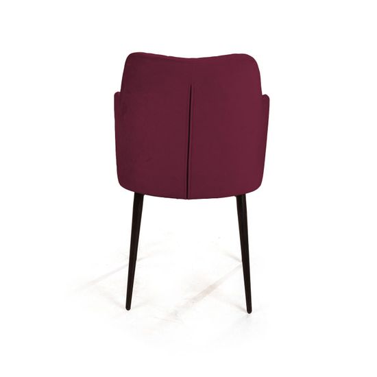 Стул с подлокотниками Hunt ромб, бархат красный 16 new / чёрный конус