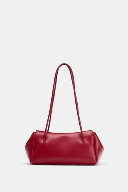 ZARA ПРЯМОУГОЛЬНАЯ СУМКА С ПЛЕЧЕВЫМ РЕМНЕМ, КРАСНЫЙ