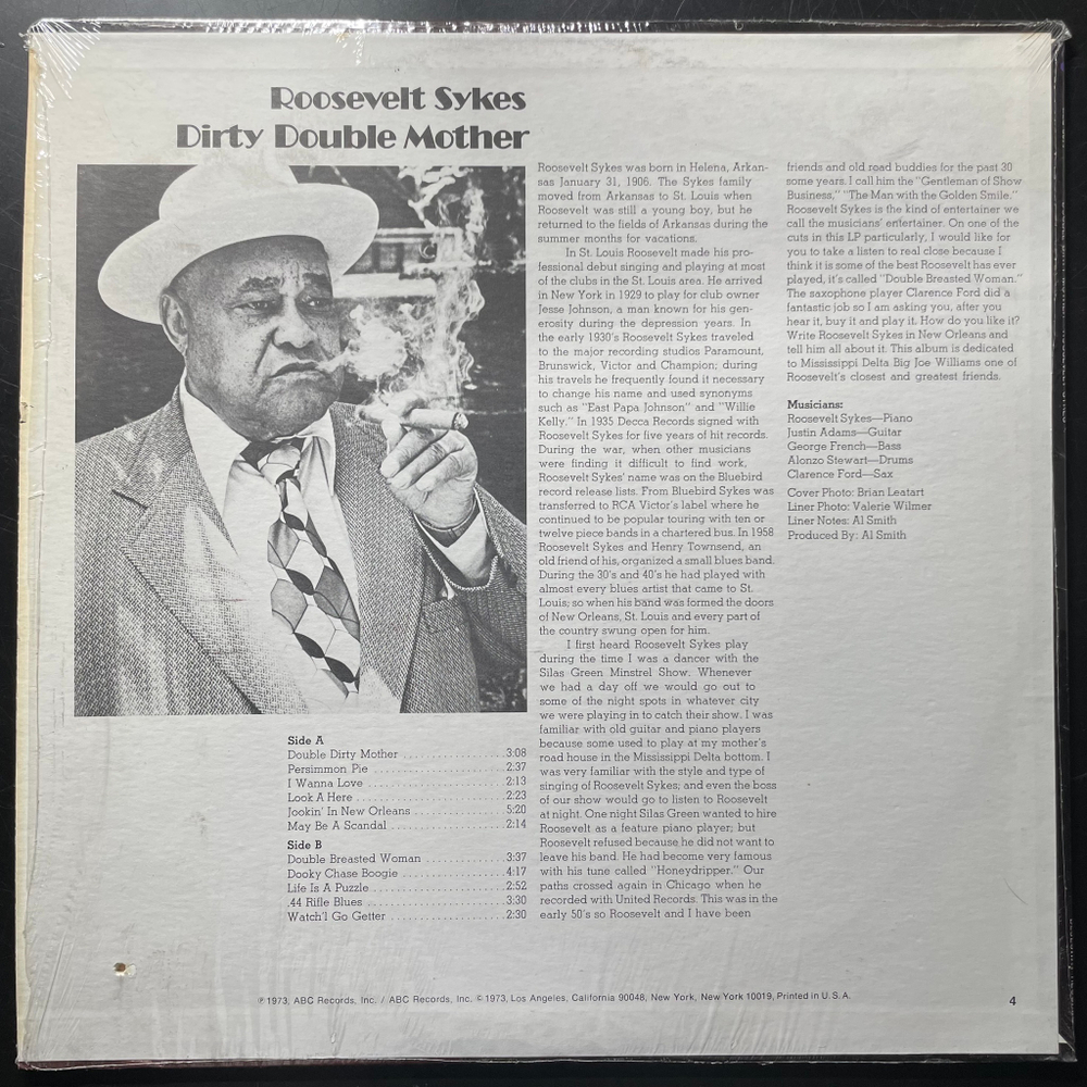Roosevelt Sykes ‎– Dirty Double Mother (США 1973г.)