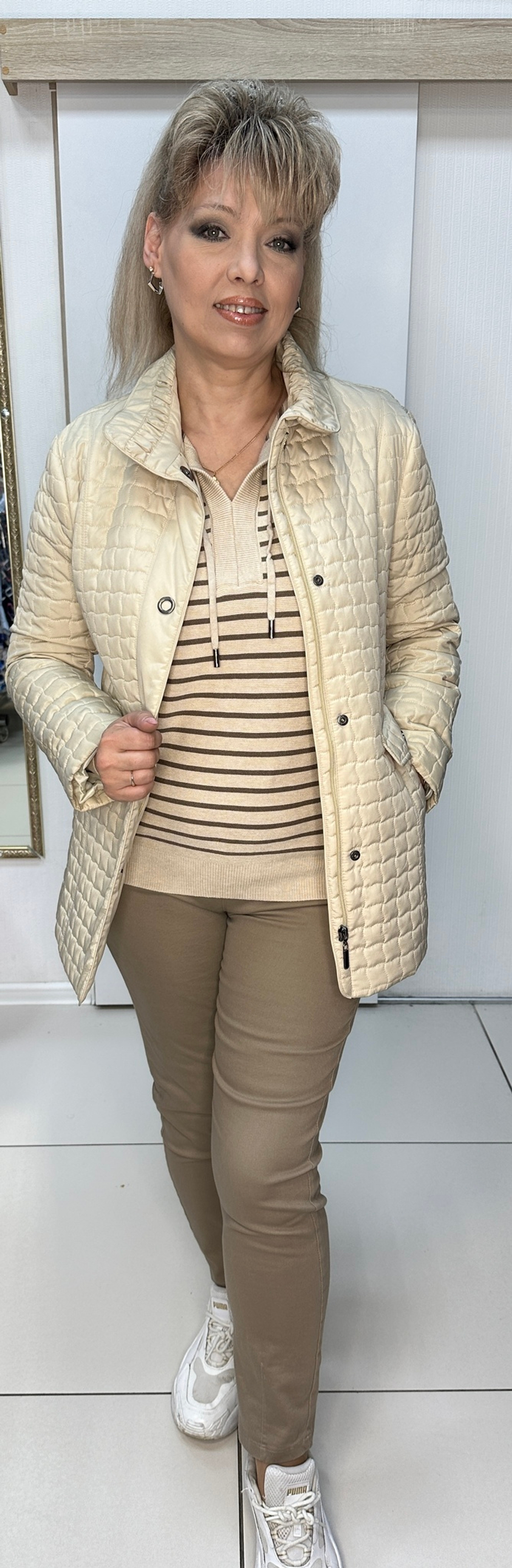 Модная cтеганная куртка