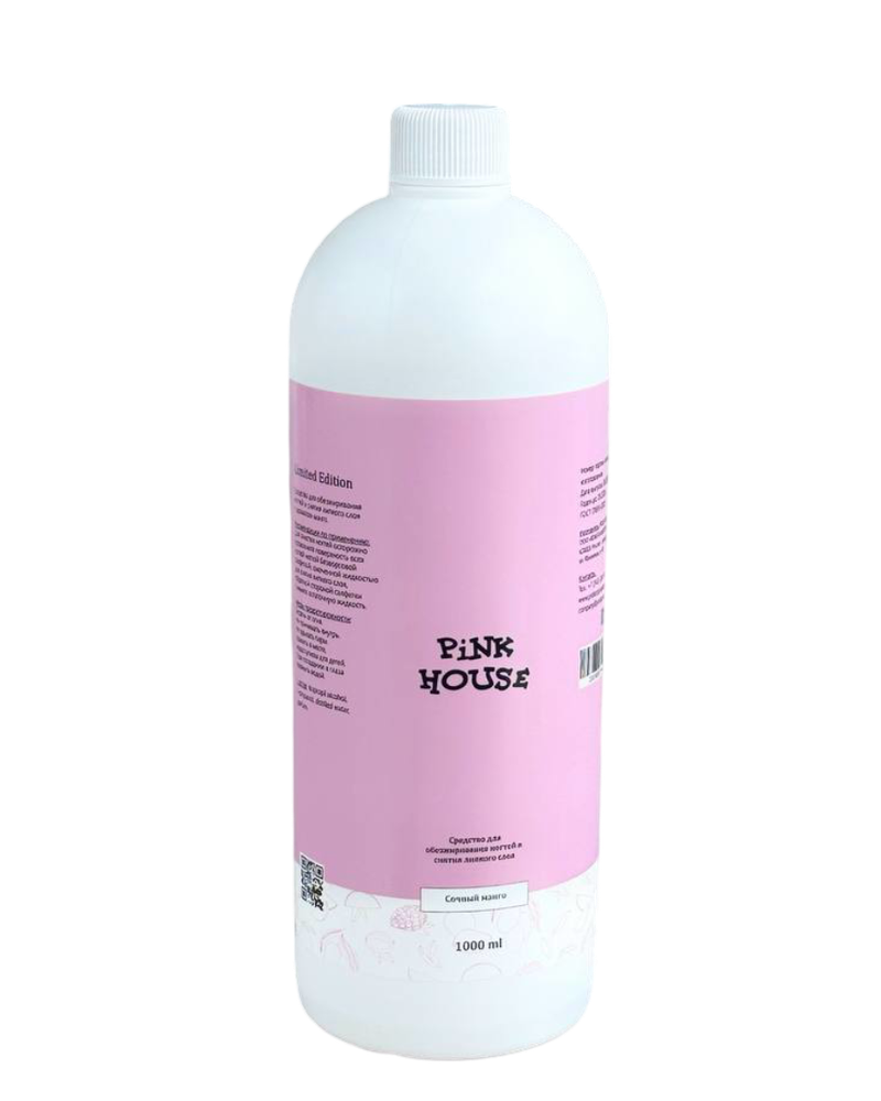 Обезжириватель для ногтей и снятия липкого слоя сочный манго Pink House, 1000 мл