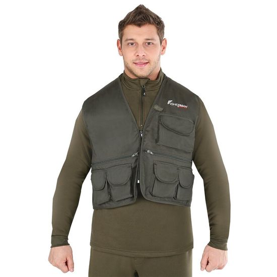 Жилет для рыбалки "Хук" (хаки)