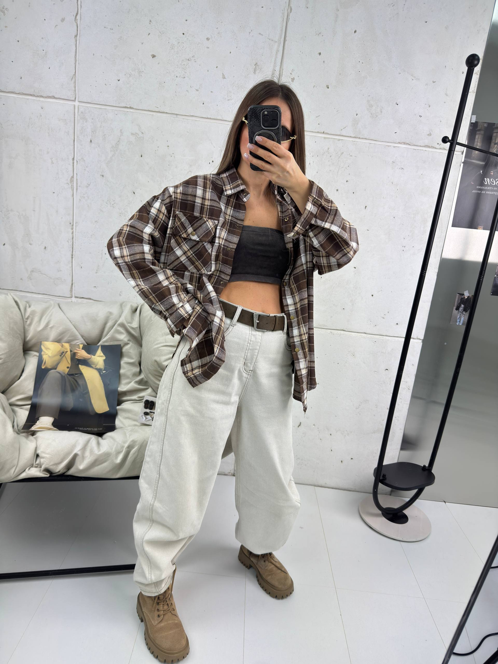 Рубашка женская арт. 11012 цвет "коричневый"