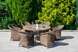 "Равенна" плетеное кресло из искусственного ротанга, цвет коричневый