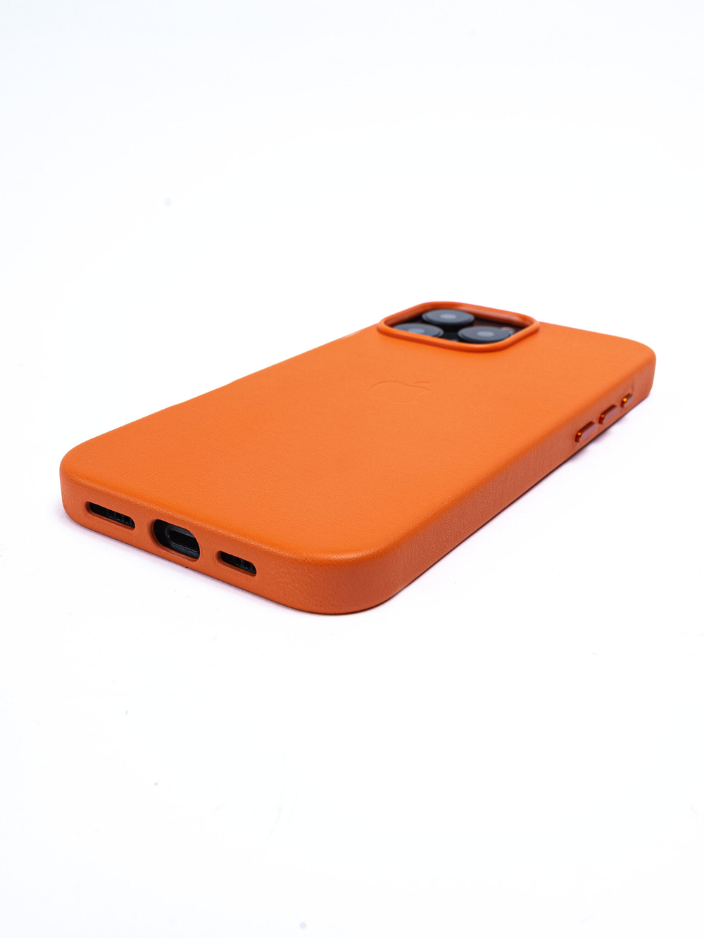 Кожаный чехол Leather Case iPhone 16 Pro MAX Оранжевый