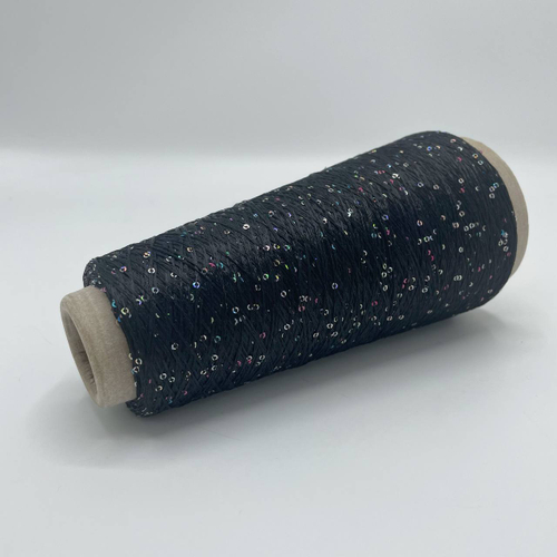 Пряжа с пайетками для вязания  (100 гр на конусе)