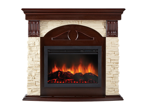 Портал Firelight Torre 26/30S камень слоновая кость, шпон темный дуб